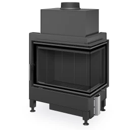 Židinio ugniakuras kampinis HR4SG21 65.51.40 dviejų dalių dešinės pusės stiklu 51cm, juoda pakura IGN
