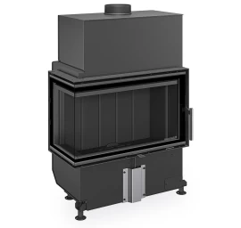 Židinio ugniakuras kampinis Romotop HL2SX23 70.44.33 dviejų dalių kairės pusės stiklu 44 cm, juoda pakura IGN