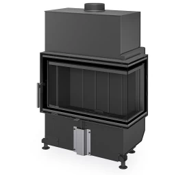 Židinio ugniakuras kampinis Romotop HR4SX26 70.44.33 dviejų dalių dešinės pusės stiklu 44 cm ir atv. Durimis, juoda pak