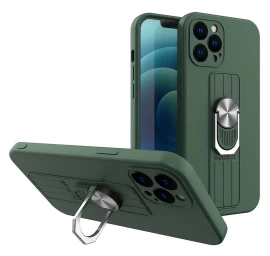žiedinis Dėklas Silikoninė įmautė Su Piršto Rankena Ir Stovu Iphone 12 Mini Tamsiai žalios Spalvos žiedinis Dėklas Silikoninė įmautė Su Piršto Rankena Ir Stovu Iphone 12 Mini Tamsiai žalios Spalvos